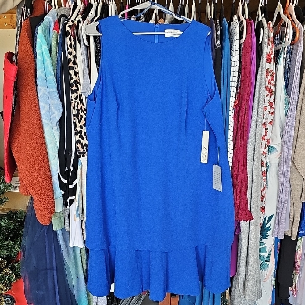 Blue Sleeveless Layered Dress